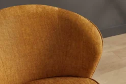 Drehbarer Design Sessel GATSBY senfgelb Samt 360°