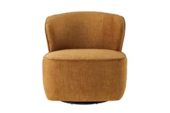 Drehbarer Design Sessel GATSBY senfgelb Samt 360°