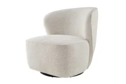 Drehbarer Design Sessel GATSBY beige Bouclé Tweed Soft 360°
