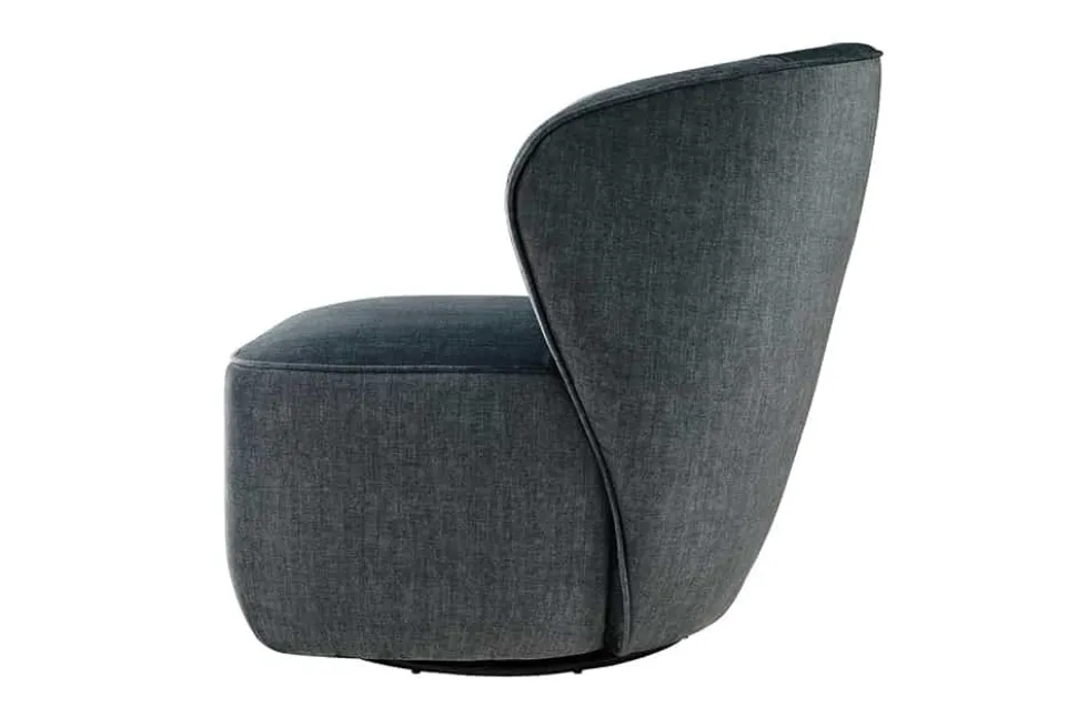 Drehbarer Design Sessel GATSBY petrol Samt 360°