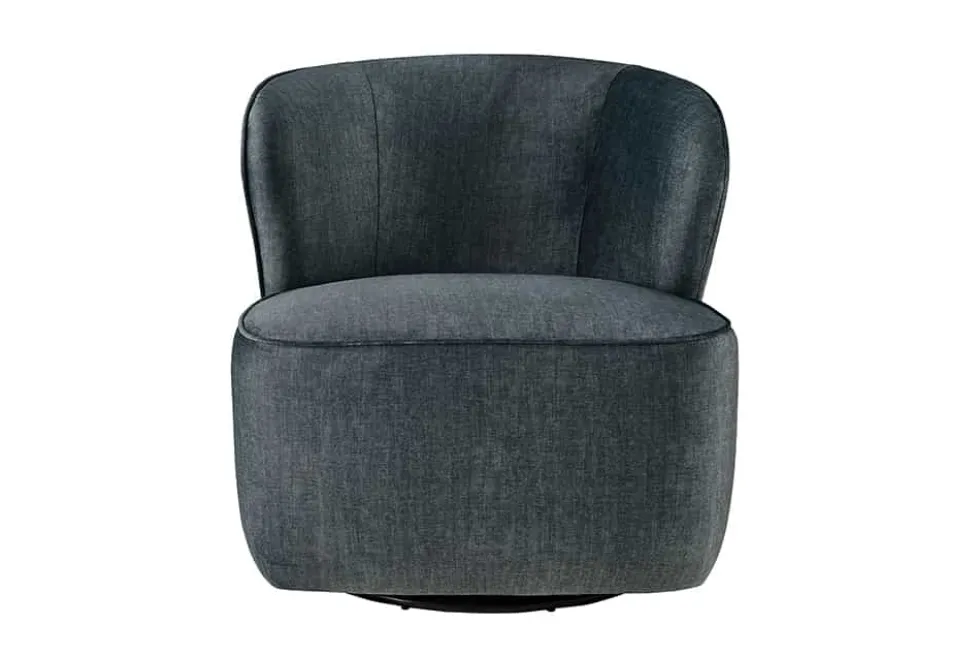 Drehbarer Design Sessel GATSBY petrol Samt 360°