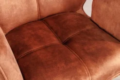 Drehbarer Design Stuhl CONCORD rost braun Samt Taschenfederkern Metallgestell braun