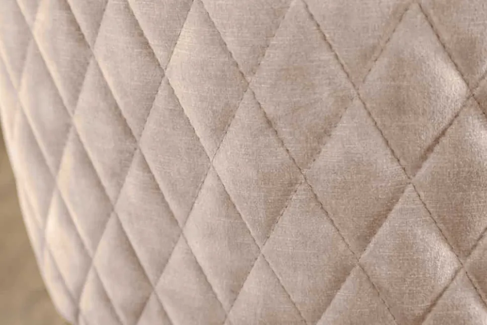 Drehbarer Design Stuhl EUPHORIA champagner greige Samt mit Armlehne Metallgestell schwarz
