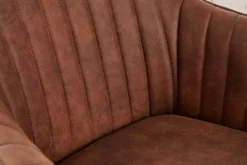 Drehbarer Design Stuhl LIVORNO vintage braun Buchenholz Beine mit Armlehnen