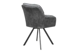 Drehbarer Design Stuhl MR. LOUNGER anthrazit grau Microfaser Flachgewebe mit Armlehne