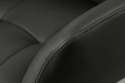 Drehbarer Design Stuhl SIGNATURE schwarz Echtleder 360° Taschenfederkern Metall