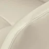 Drehbarer Design Stuhl SIGNATURE beige Echtleder 360° Taschenfederkern schwarz Metall