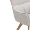 Drehbarer Design Stuhl VOGUE beige natur Strukturstoff Eichenholz 360° mit Armlehne