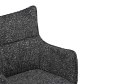 Drehbarer Design Stuhl VOGUE anthrazit natur Strukturstoff Eichenholz 360° mit Armlehne