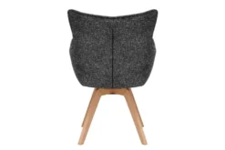 Drehbarer Design Stuhl VOGUE anthrazit natur Strukturstoff Eichenholz 360° mit Armlehne