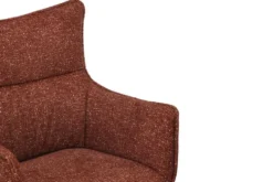 Drehbarer Design Stuhl VOGUE rost braun natur Strukturstoff Eichenholz 360° mit Armlehne