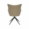 Drehbarer Design Stuhl VOGUE taupe Kunstleder Metall 360° mit Armlehne