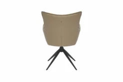 Drehbarer Design Stuhl VOGUE taupe Kunstleder Metall 360° mit Armlehne
