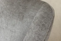 Drehbarer Retro Stuhl AVIGNON grau Chenille schwarze Metallbeine
