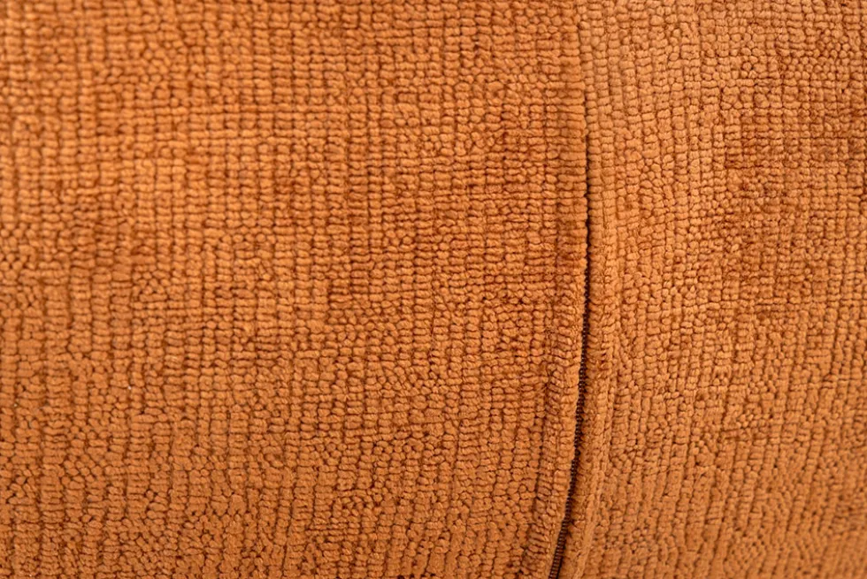 Drehbarer Retro Stuhl UNIQUE rost braun Chenille schwarze Metallbeine mit Armlehne