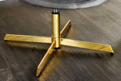 Drehbarer Sessel LOUNGER grau gold Samt Modern Design
