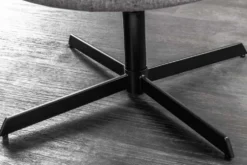 Drehbarer Sessel LOUNGER grau Strukturstoff Metallgestell schwarz