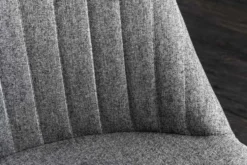Drehbarer Sessel LOUNGER grau Strukturstoff Metallgestell schwarz