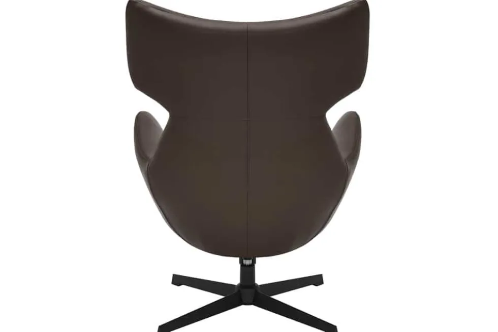 Drehbarer Sessel VOGUE brandy braun Kunstleder schwarze Metallbeine mit Armlehne