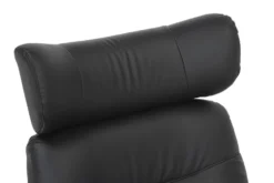 Drehbarer Sessel VOGUE COMFORT schwarz Kunstleder braun Walnuss-Design mit Armlehne