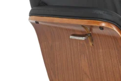 Drehbarer Sessel VOGUE COMFORT schwarz Kunstleder braun Walnuss-Design mit Armlehne