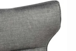 Drehbarer Sessel VOGUE grau Samt schwarze Metallbeine mit Armlehne