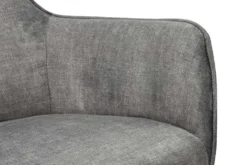 Drehbarer Sessel VOGUE grau Samt schwarze Metallbeine mit Armlehne