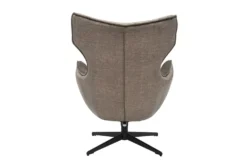 Drehbarer Sessel VOGUE taupe Samt schwarze Metallbeine mit Armlehne