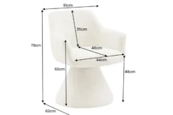 Drehbarer Stuhl AMBIENTO beige Chenille 180° mit Auto-Return Polsterstuhl