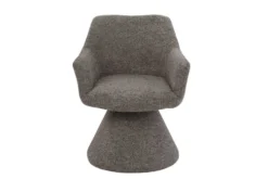Drehbarer Stuhl AMBIENTO braun Strukturstoff 180° mit Auto-Return Polsterstuhl