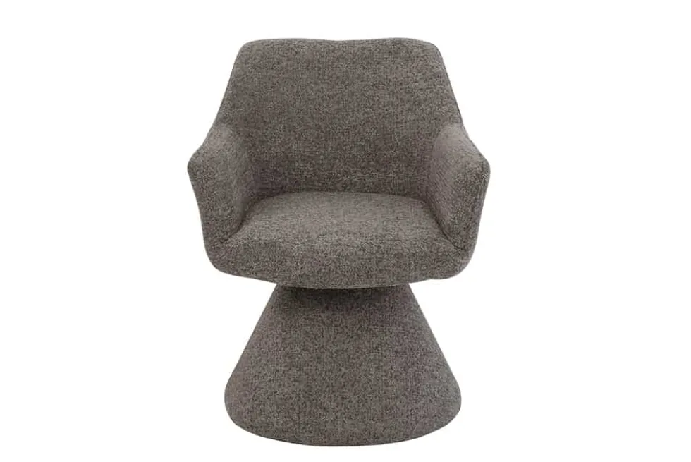Drehbarer Stuhl AMBIENTO braun Strukturstoff 180° mit Auto-Return Polsterstuhl