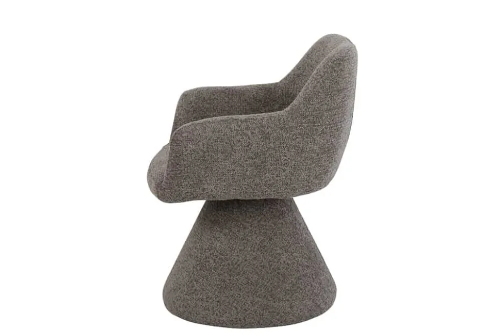 Drehbarer Stuhl AMBIENTO braun Strukturstoff 180° mit Auto-Return Polsterstuhl