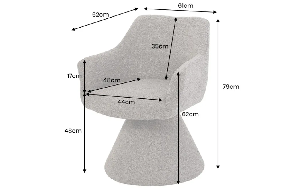 Drehbarer Stuhl AMBIENTO braun Strukturstoff 180° mit Auto-Return Polsterstuhl