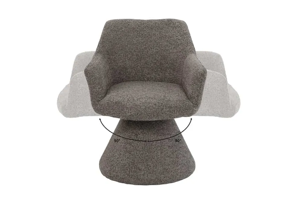 Drehbarer Stuhl AMBIENTO braun Strukturstoff 180° mit Auto-Return Polsterstuhl