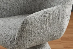 Drehbarer Stuhl AMBIENTO grau Chenille 180° mit Auto-Return Polsterstuhl