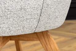 Drehbarer Stuhl ASGARD beige Strukturstoff mit Taschenfederkern und Armlehne