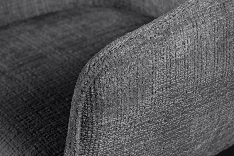 Drehbarer Stuhl ASGARD grau Chenille Cremona mit Taschenfederkern und Armlehne