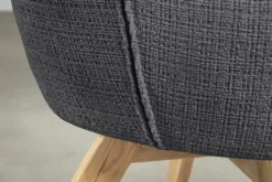 Drehbarer Stuhl ASGARD grau Chenille Cremona mit Taschenfederkern und Armlehne