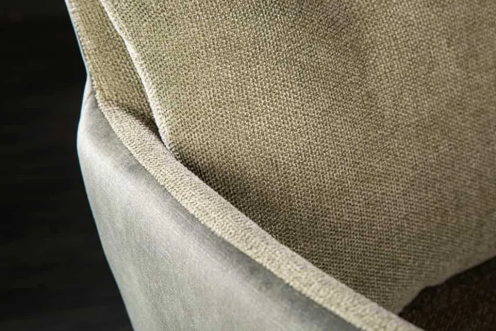 Drehbarer Stuhl BIG GEORGE grün Samt Strukturstoff Armlehnenstuhl Taschenfederkern