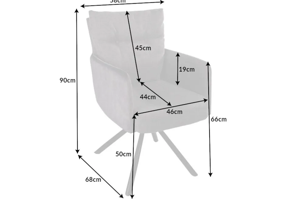 Drehbarer Stuhl BIG GEORGE taupe Microfaser Webstoff Taschenfederkern Metall schwarz