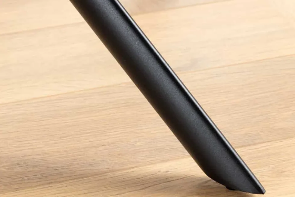 Drehbarer Stuhl LE GRAND cognac Echtleder Strukturstoff schwarzes Metallgestell