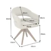 Drehbarer Stuhl ORGANIKO taupe beige Strukturstoff Holzgestell Walnuss mit Armlehne