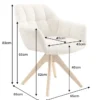 Drehbarer Stuhl PAPILLON champagner beige Chenille Cremona Eiche Massivholz