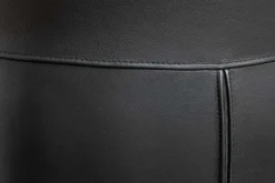 Drehbarer Stuhl PAPILLON schwarz Echtleder schwarzes Metallgestell mit Armlehne