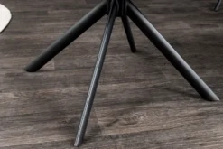Drehbarer Stuhl PAPILLON senfgelb Samt schwarze Metallbeine Armlehnen