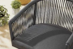 Drehbarer Stuhl ROPE anthrazit Aluminium Gartensessel inkl. Kissen In- und Outdoor