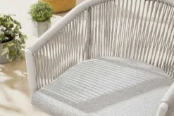 Drehbarer Stuhl ROPE greige Aluminium Gartensessel inkl. Kissen In- und Outdoor
