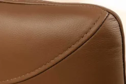 Drehbarer Stuhl SIGNATURE cognac braun Echtleder 360° Taschenfederkern schwarz Metall