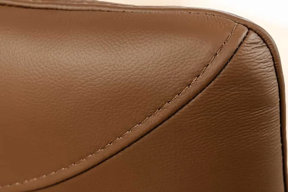 Drehbarer Stuhl SIGNATURE cognac braun Echtleder 360° Taschenfederkern schwarz Metall