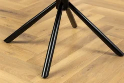 Drehbarer Stuhl SIGNATURE taupe Echtleder 360° mit Taschenfederkern schwarz Metall